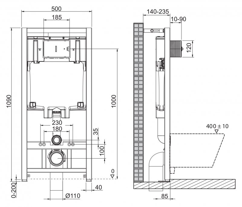 Инсталляция для унитаза BelBagno BB002-80/BB005-PR-CHROME с кнопкой, хром