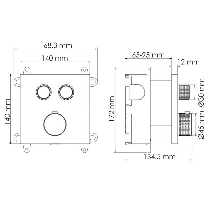 Смеситель для душа WasserKRAFT Dinkel 5848 Thermo на 2 выхода, хром