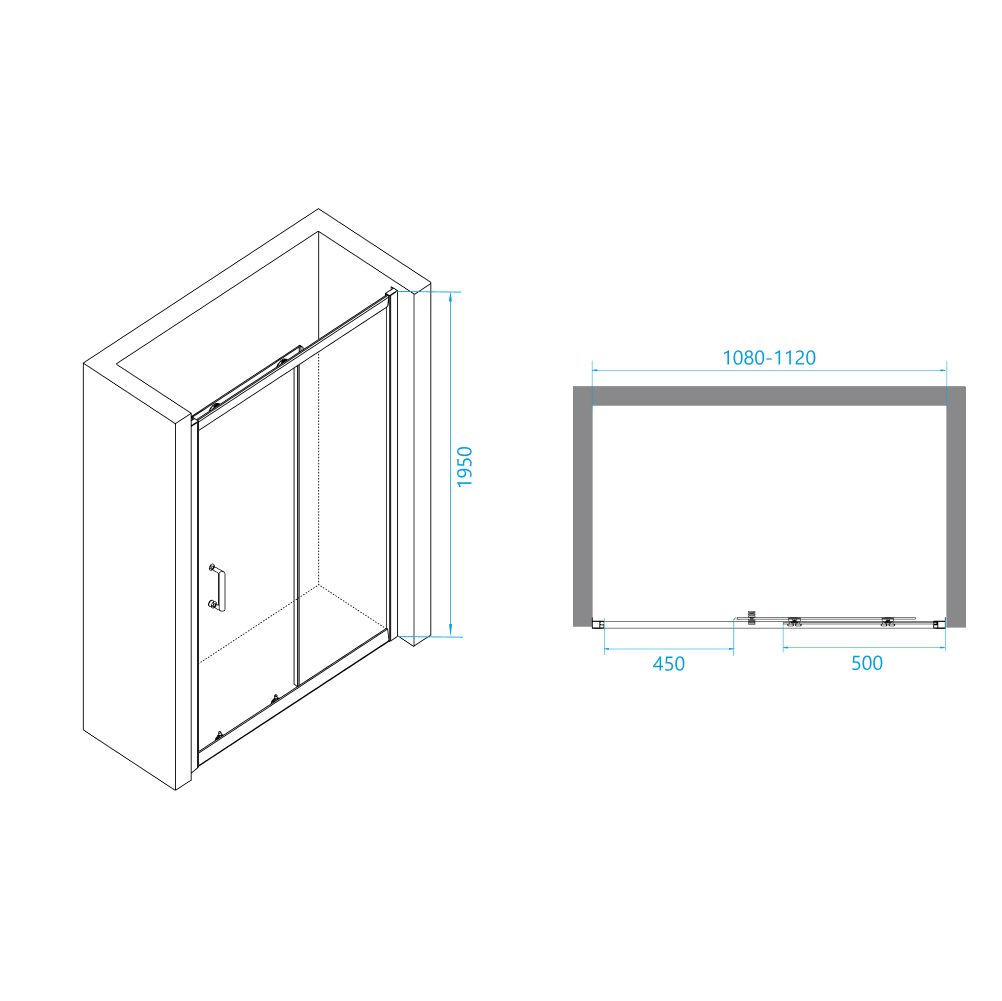 Душевая дверь RGW Passage PA-14B 110x195, прозрачное стекло, черный