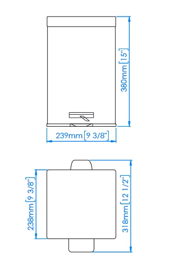 Ведро Mediclinics PP1214CS 12 л, хром матовый