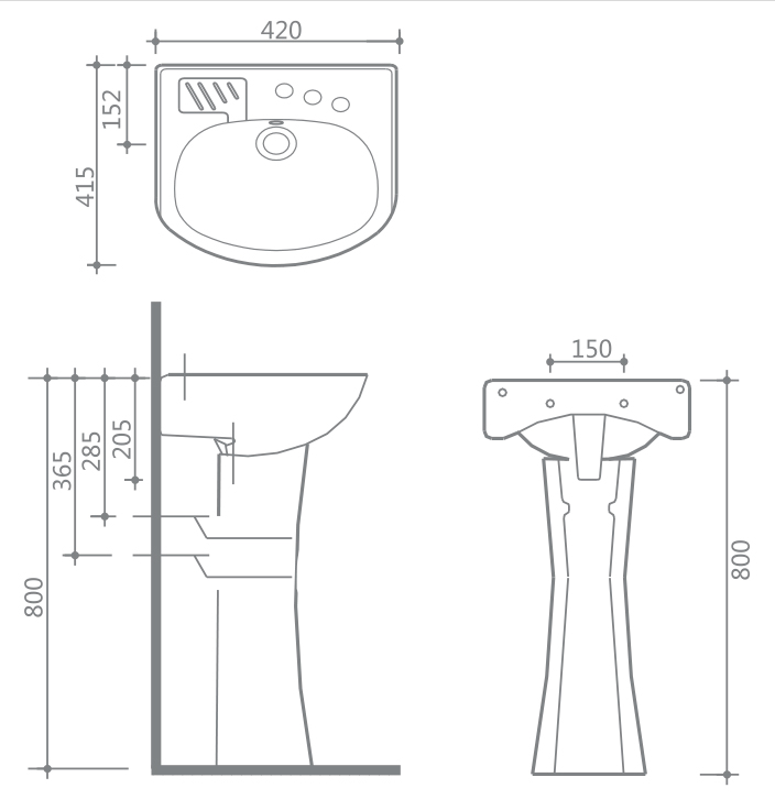 Раковина Arrow AP306E 42 см белый