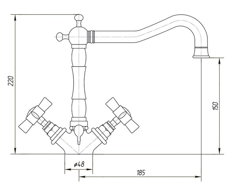 Смеситель для раковины Migliore Princeton ML.PRN-834.BR бронза