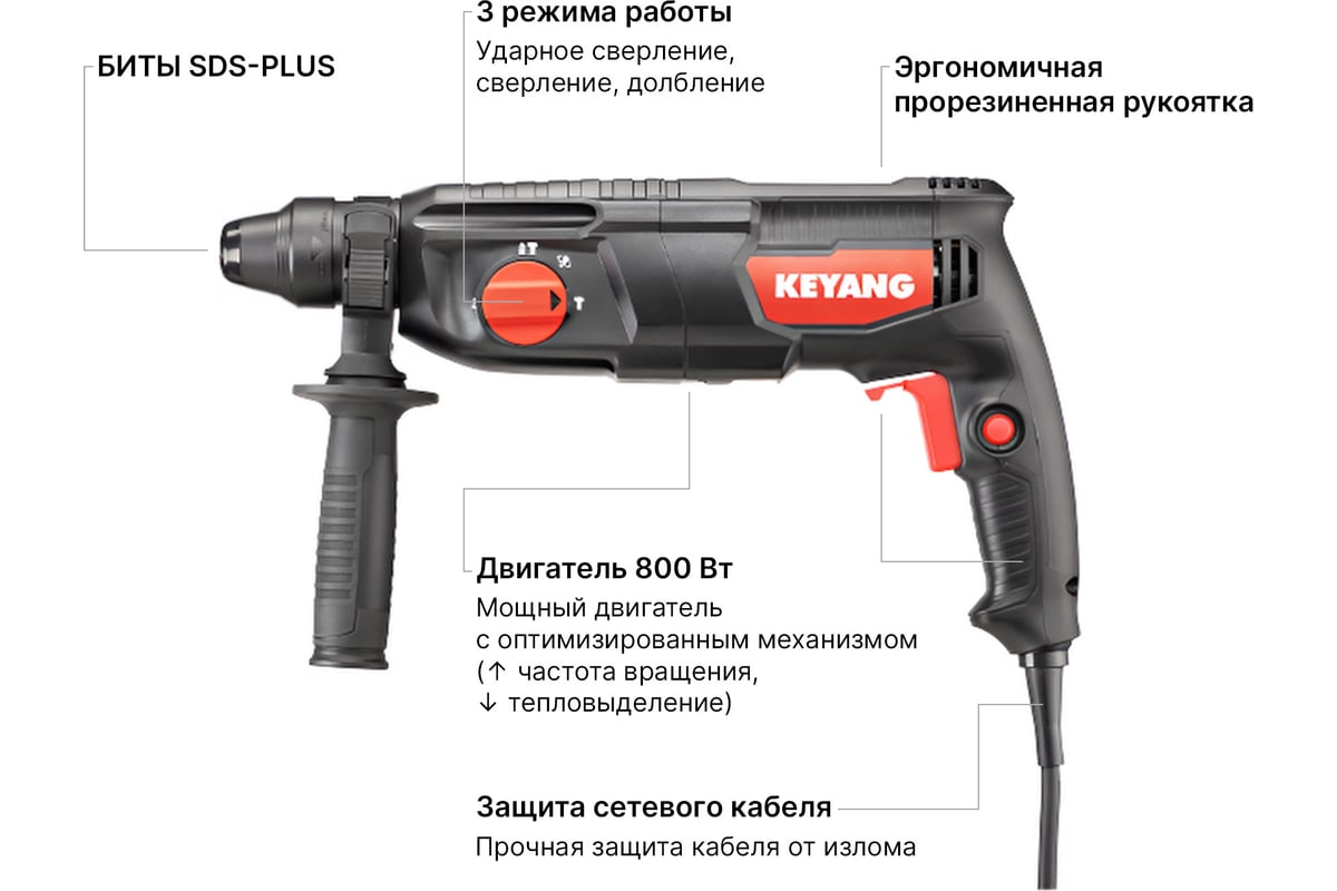 Перфоратор Keyang SDS-plus HD26-800T