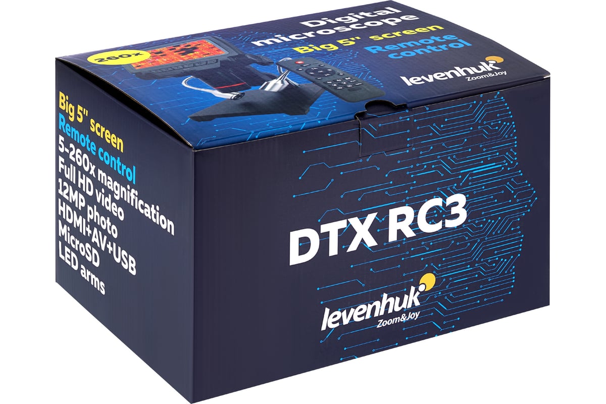 Микроскоп с дистанционным управлением Levenhuk DTX RC3 76823