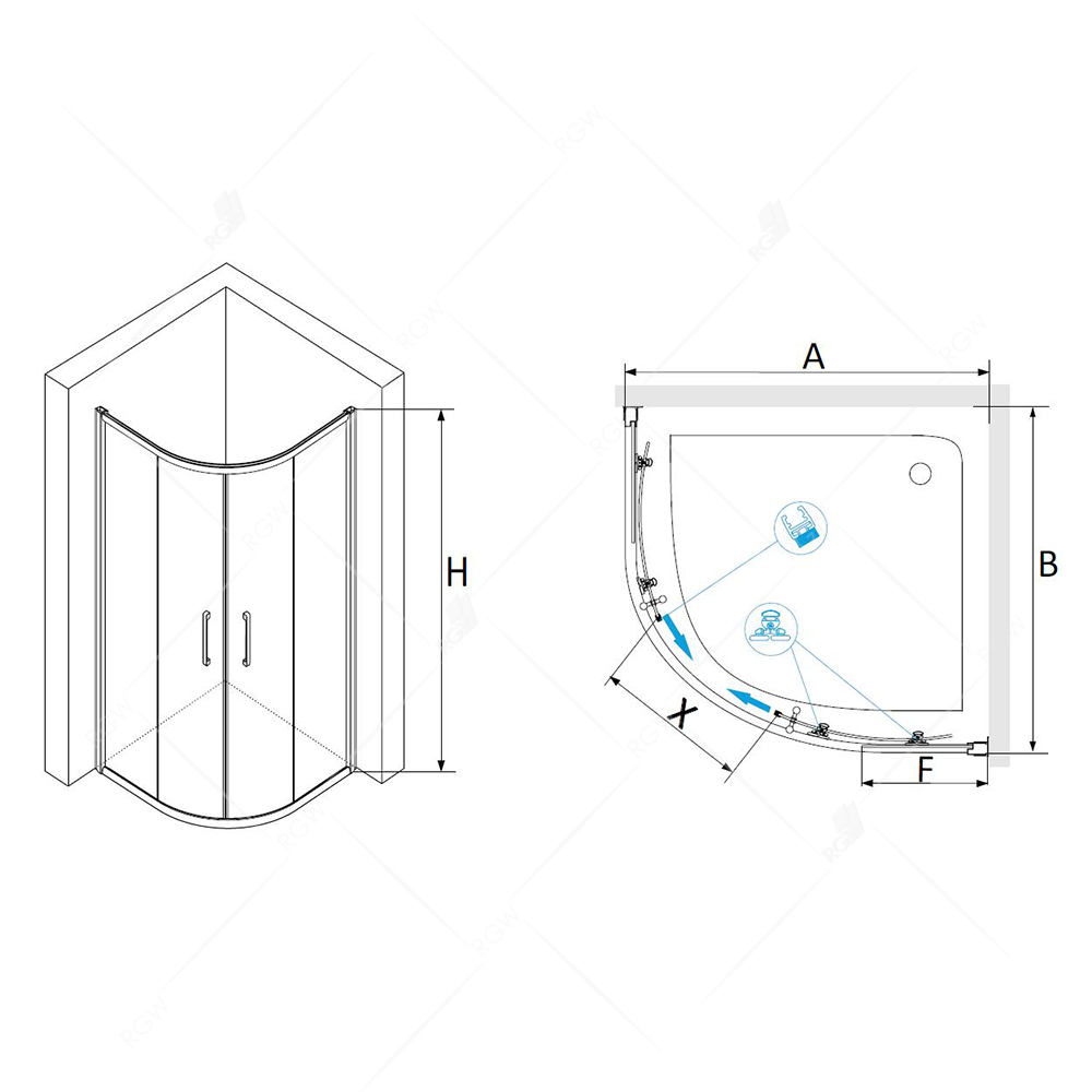 Душевой уголок RGW Passage PA-51B 80x80 прозрачное, черный 02085188-14