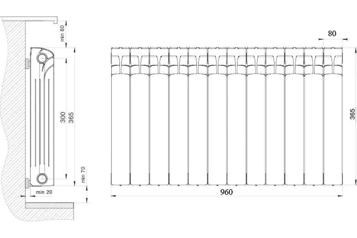 Радиатор Rifar Ecobuild 300 - 12 RE30012