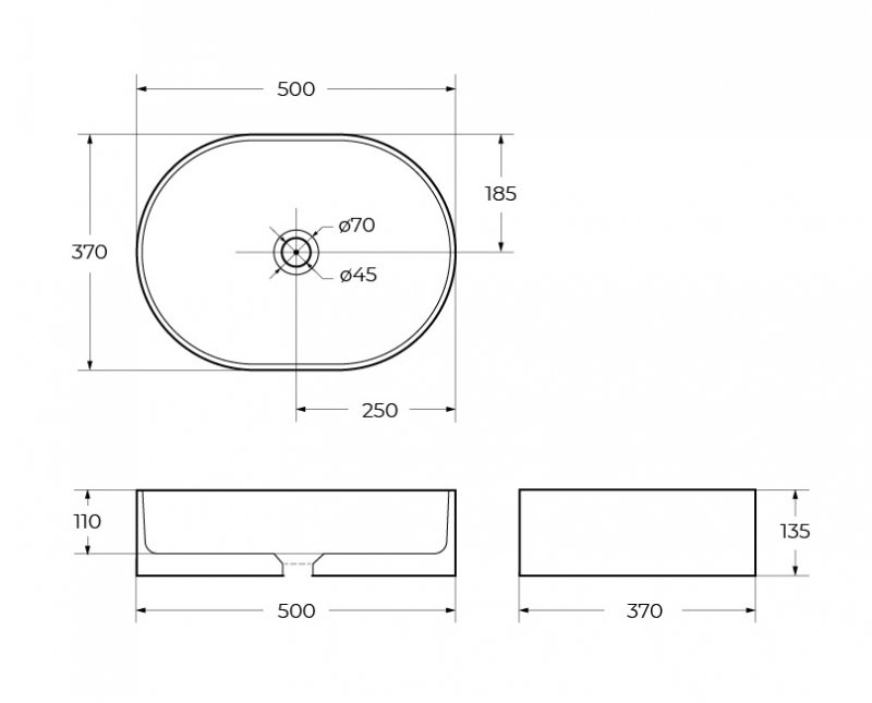 Раковина BelBagno BB1483 50 см