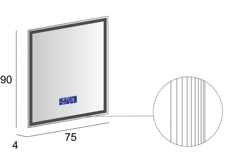 Зеркало Cezares 75x90 см с радио, датчик температуры, антипар 45062