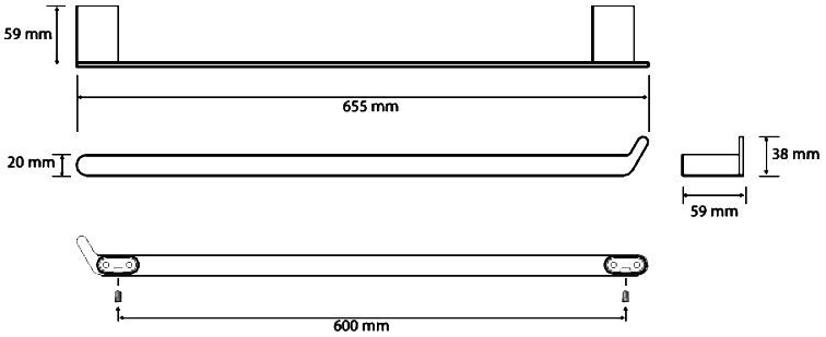 Полотенцедержатель Bemeta Organic 157104371 65 см