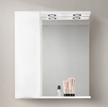 Зеркальный шкаф BelBagno MARINO-SPC-700/750-1A-BL-P-L 70 см, левосторонний, Bianco Lucido