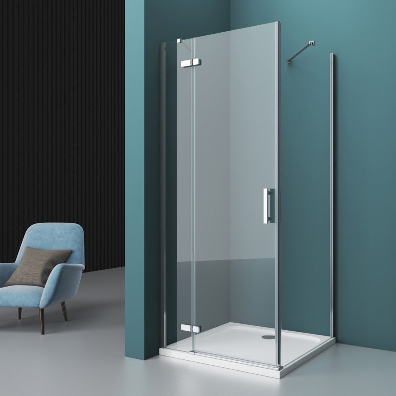 Душевой уголок BelBagno KRAFT-AH-12-90/100-C-Cr-L 90x100 прозрачный, хром, левый