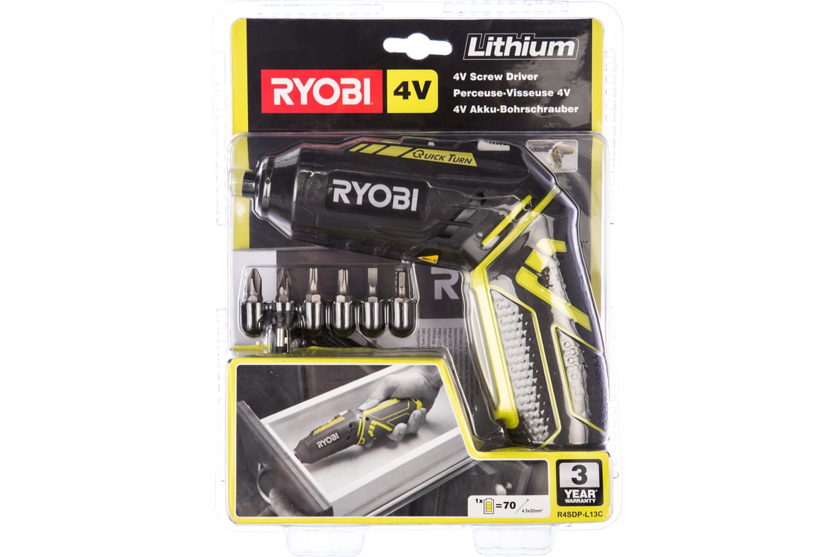 Аккумуляторная отвертка Ryobi R4SDP-L13C 5133002650