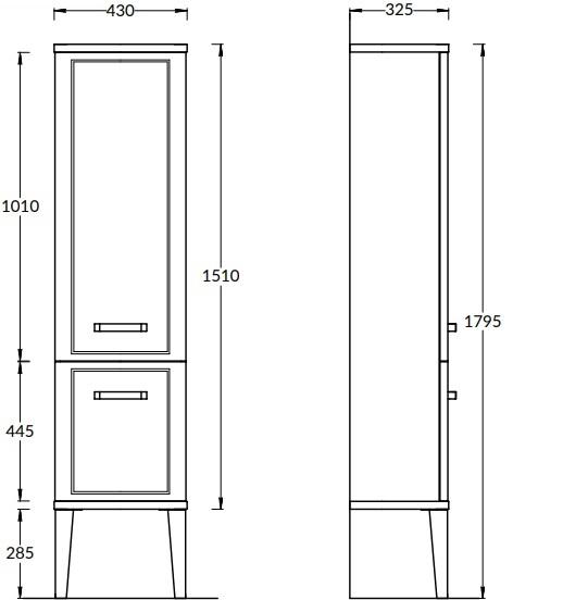 Шкаф пенал Kerama Marazzi Pompei New 43 см