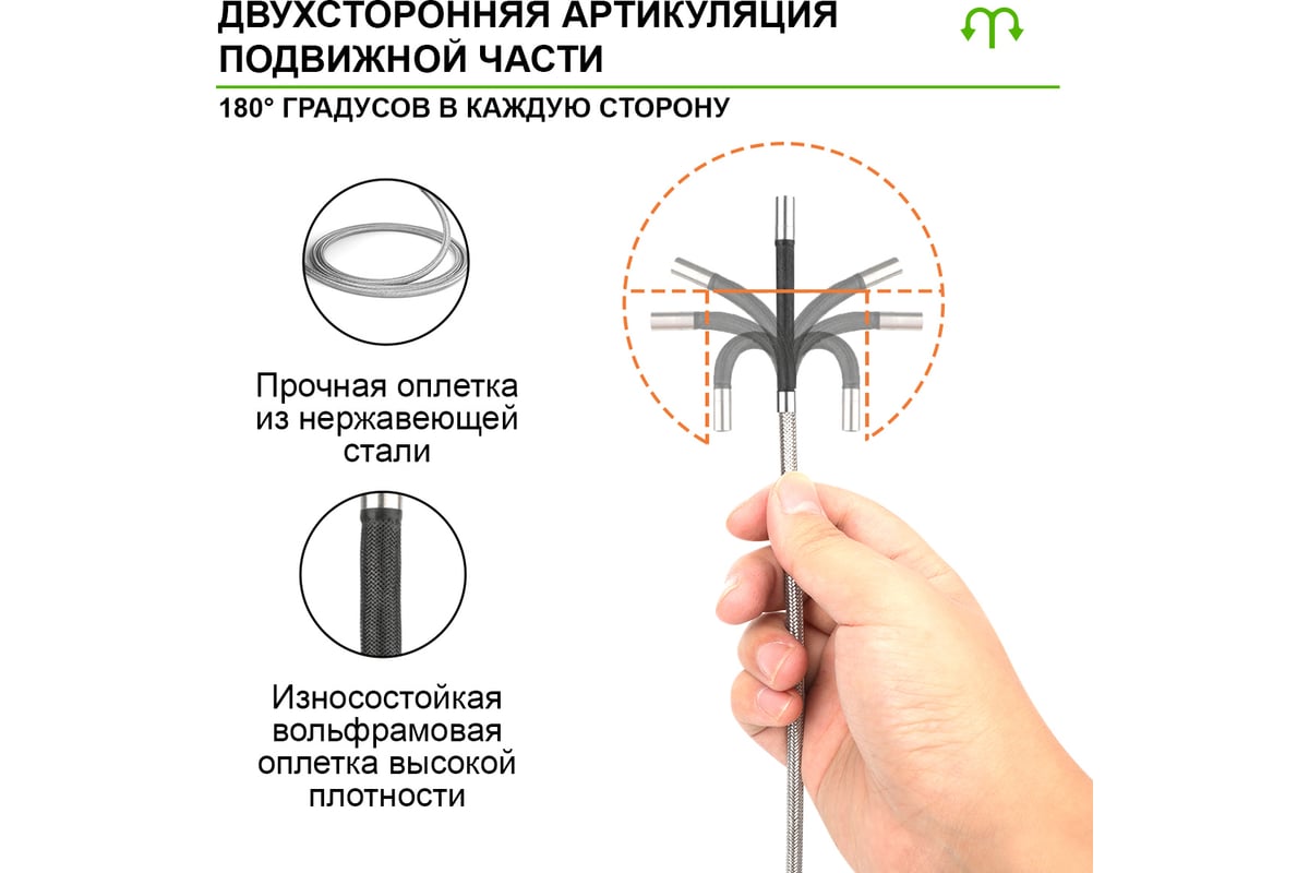 Управляемый видеоэндоскоп iCartool экран 4.5", 1Мп, 1280x720, 1 м, 4 мм зонд, 360° IC-VC1042W