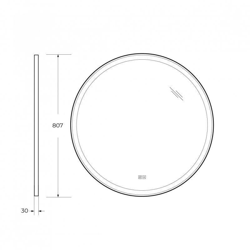 Зеркало Cezares Cadro 80x80 см с подсветкой, подогревом CZR-SPC-CADRO-800-LED-TCH-WARM