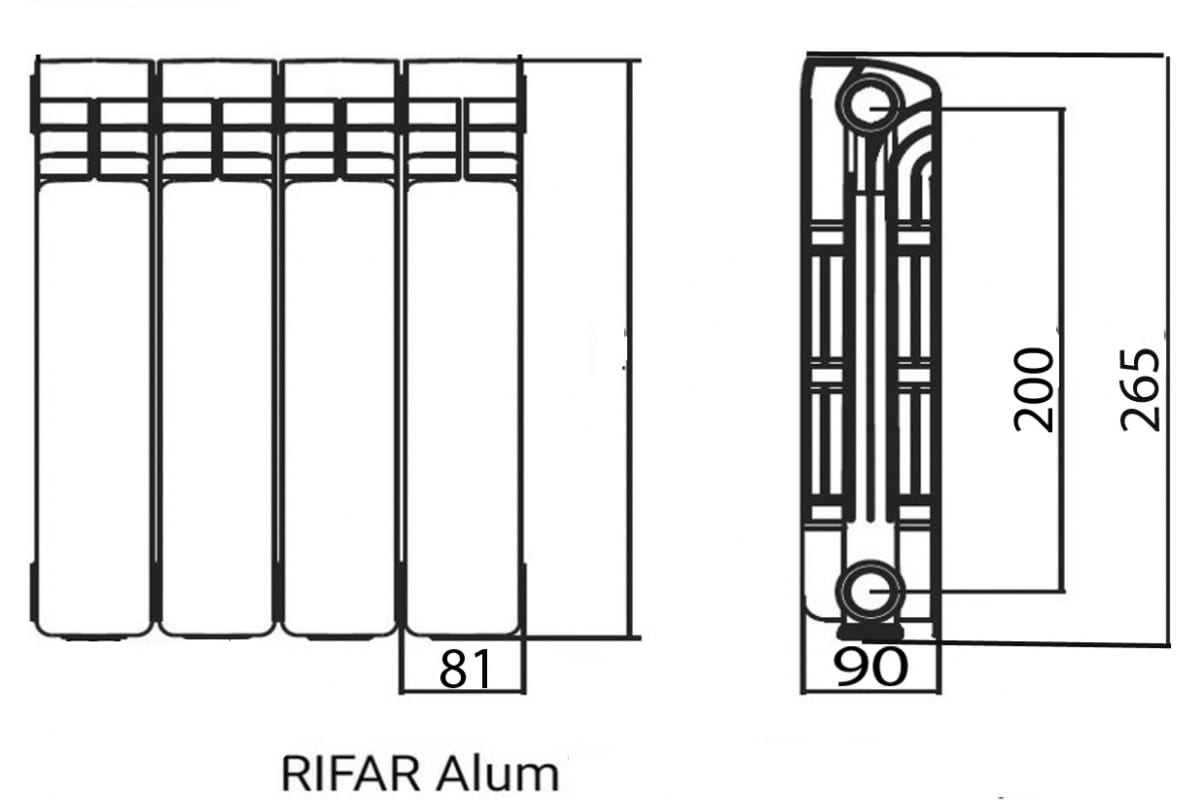 Радиатор Rifar Alum 200х12 секций RAL20012