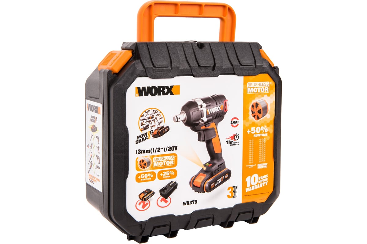 Аккумуляторный бесщеточный гайковёрт Worx WX279