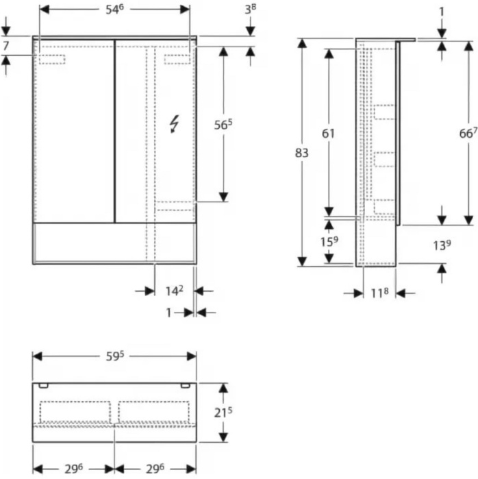 Мебель для ванной Geberit Acanto 59.5 см черный