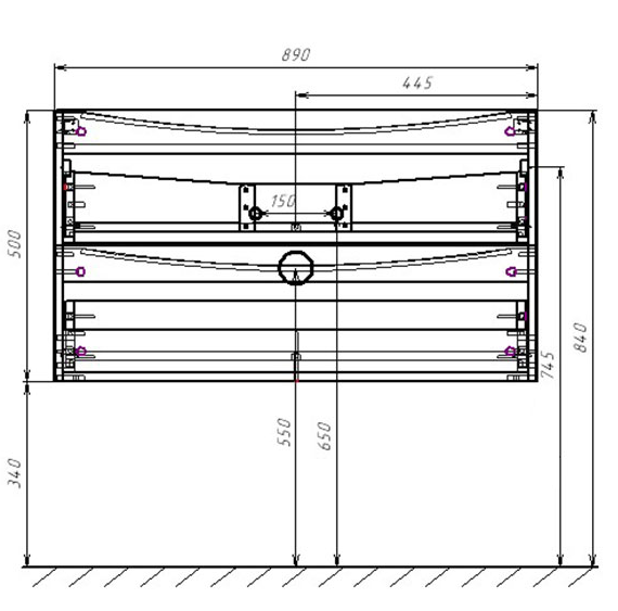 Тумба с раковиной Vincea Mia 90 см (под раковину VCB-3M900) V.Oak