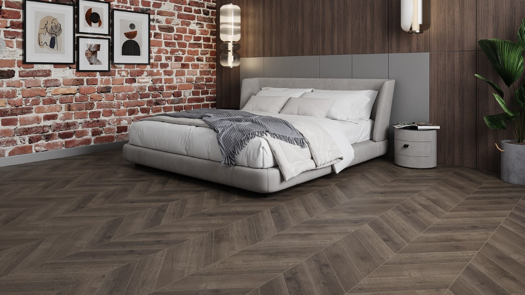 SPC ламинат Alpine Floor Chevron Alpine Дуб Антарес 600x127x5 мм, ECO 18-9