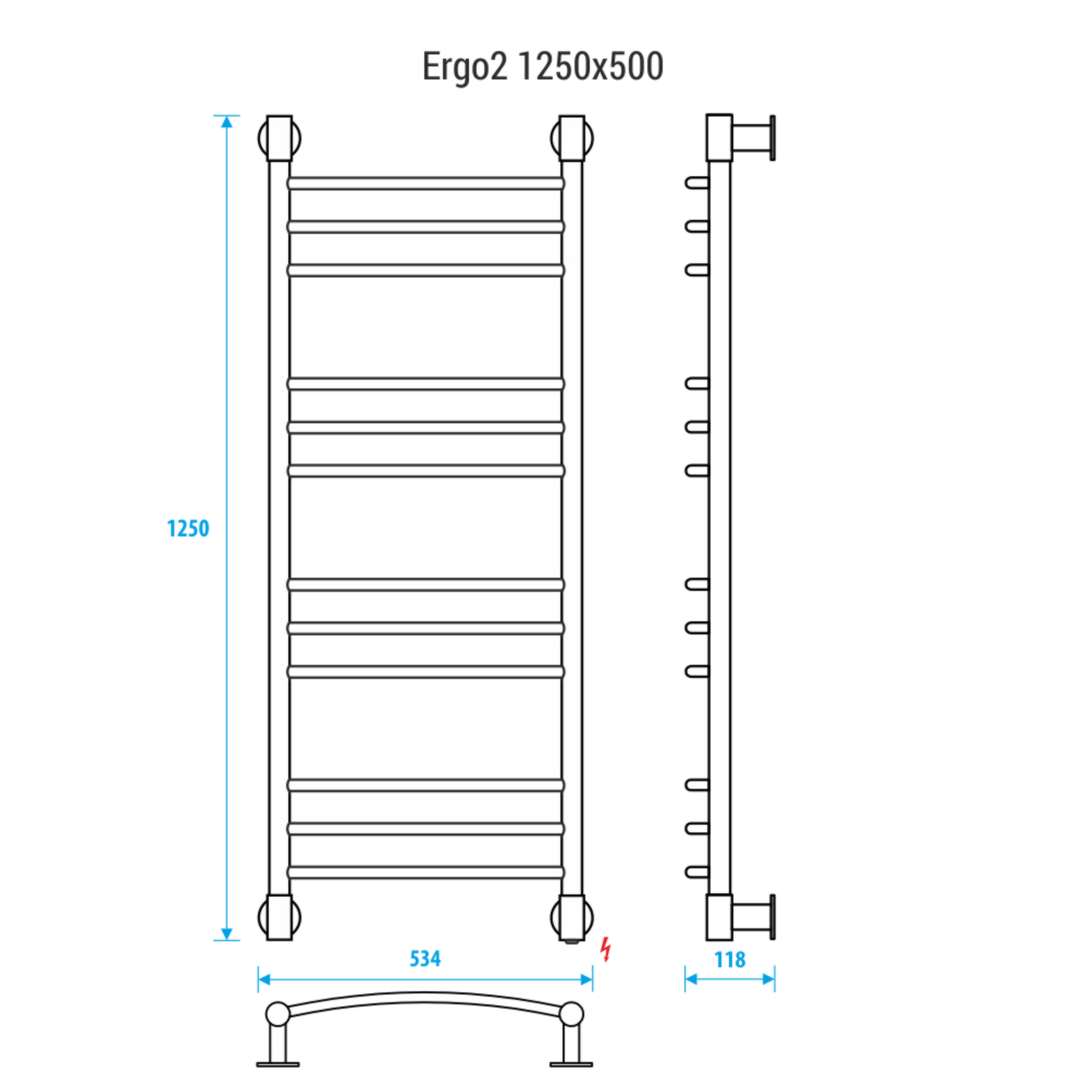 Полотенцесушитель электрический Energy Ergo2 EETR0ERGO21255 50x125 хром