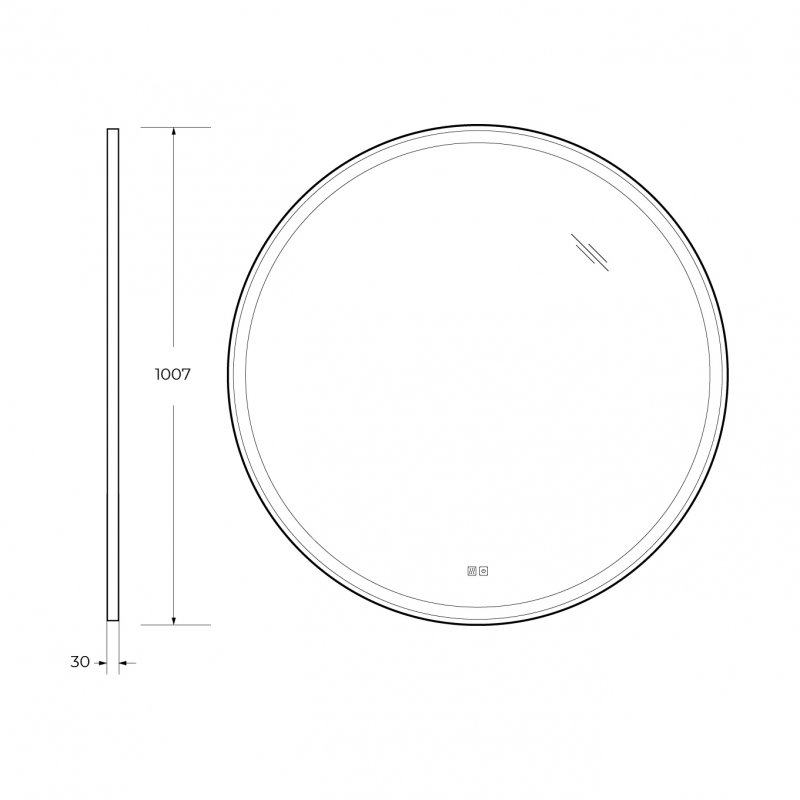 Зеркало Cezares Cadro 100x100 см с подсветкой, подогревом CZR-SPC-CADRO-1000-LED-TCH-WARM