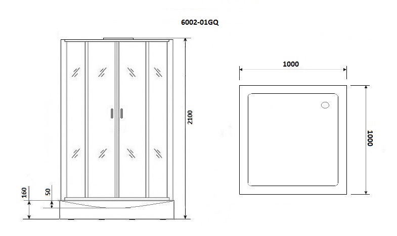 Душевая кабина Niagara Premium NG-6002-01GQ 100x100