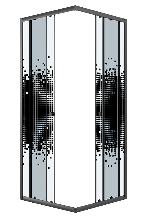 Душевой уголок Niagara Eco NG-1008-14QBLACK 80x80 стекло с рисунком мозаика, черный