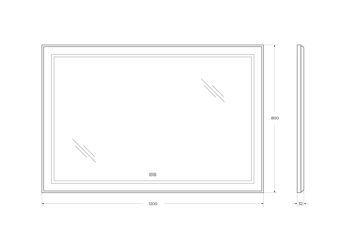 Зеркало BelBagno SPC-KRAFT-1200-800-LED-TCH-WARM 120x80 см антипар, сатин