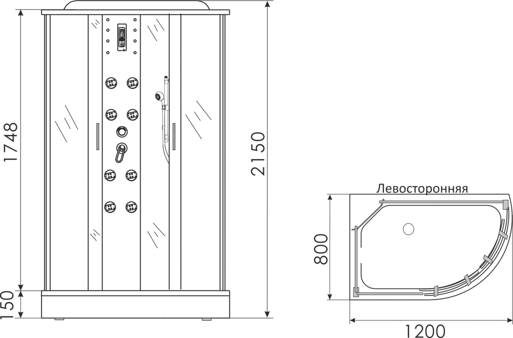 Душевая кабина Erlit Comfort ER4512PL-C4