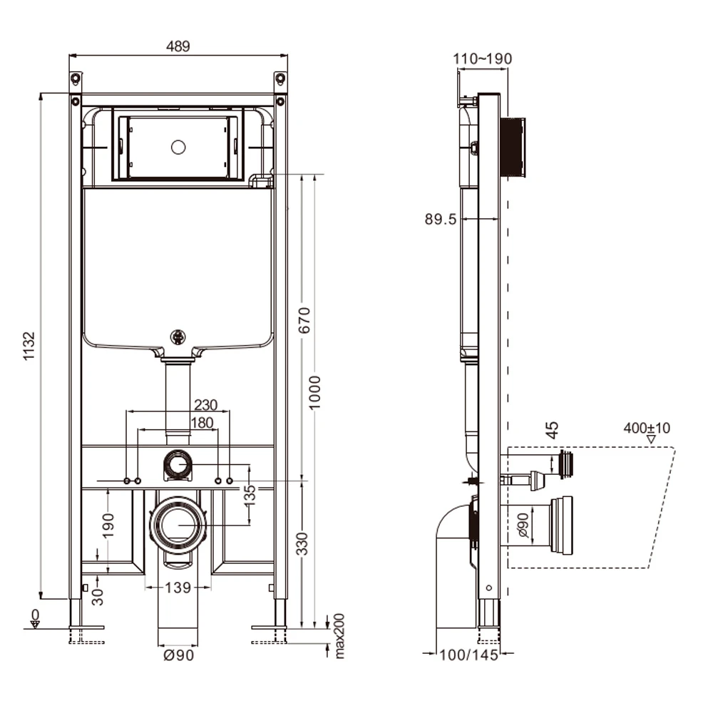 Инсталляция для унитаза AQUAme AQM4003 Slim