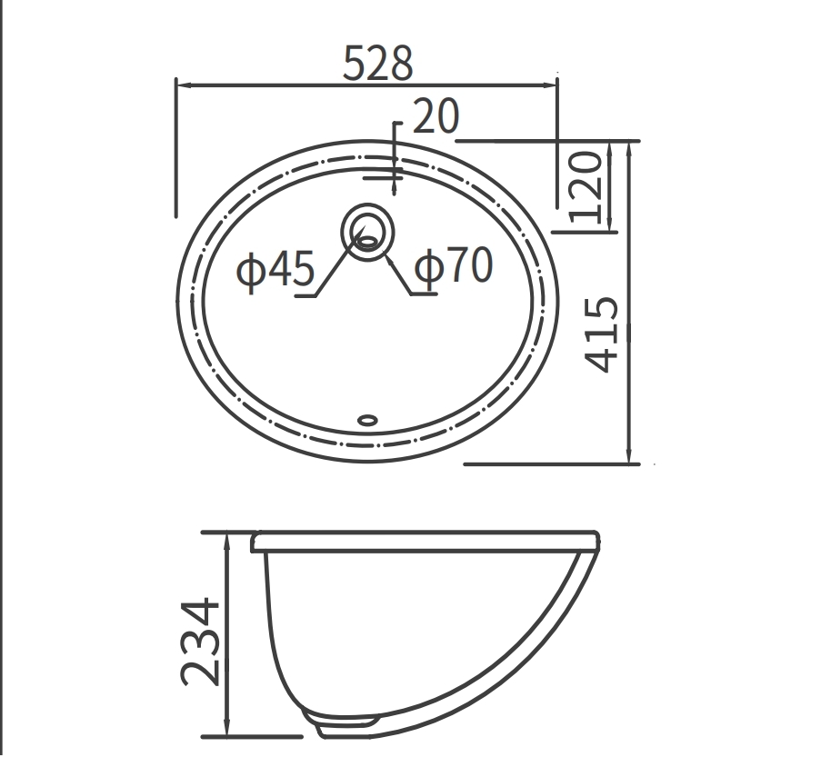 Раковина Arrow AP406E 52 см белый