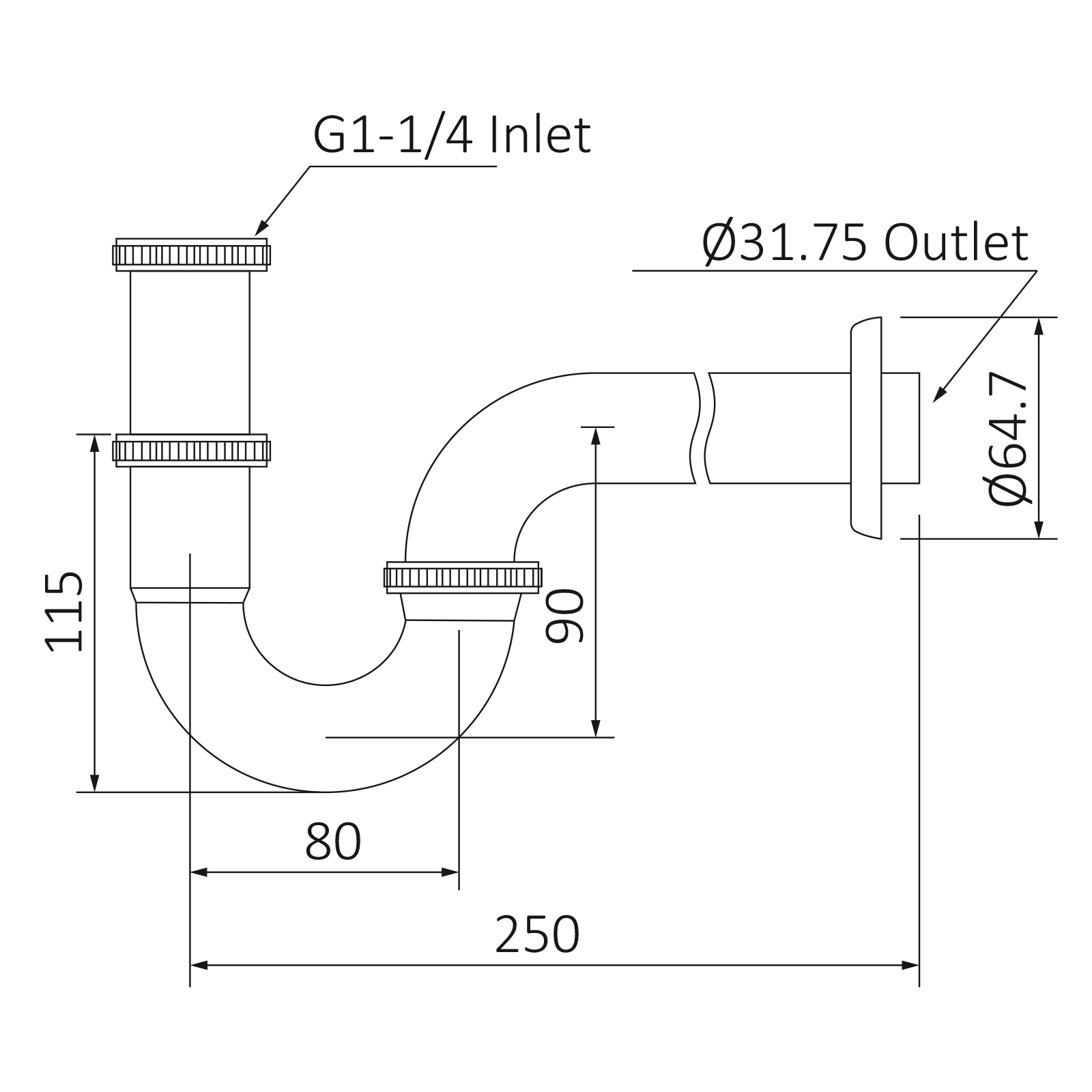 Сифон для раковины Timo 961/17L золото матовое