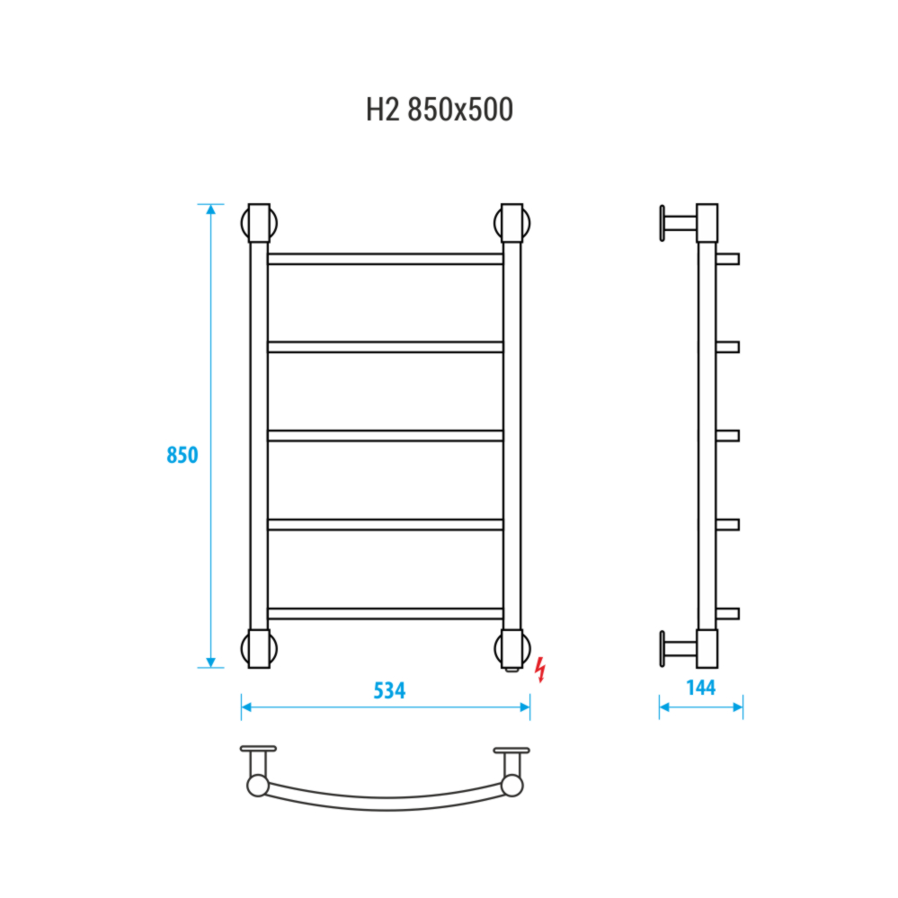 Полотенцесушитель электрический Energy H2 EETR0000H2855 50x85 хром