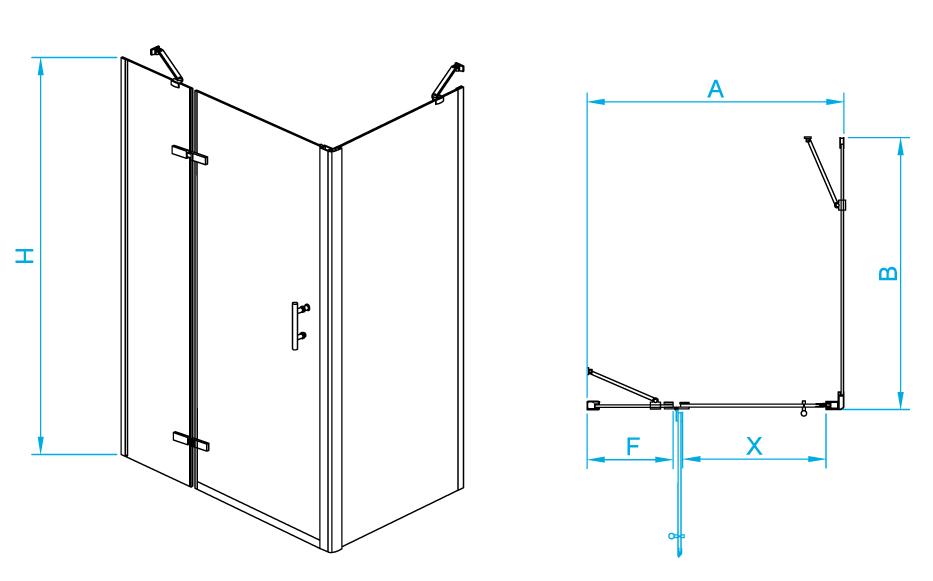 Душевой уголок RGW Passage PA-77B (PA-07BL / Z-050-2B / O-204) 100x100 черный, левый 41087700-084L