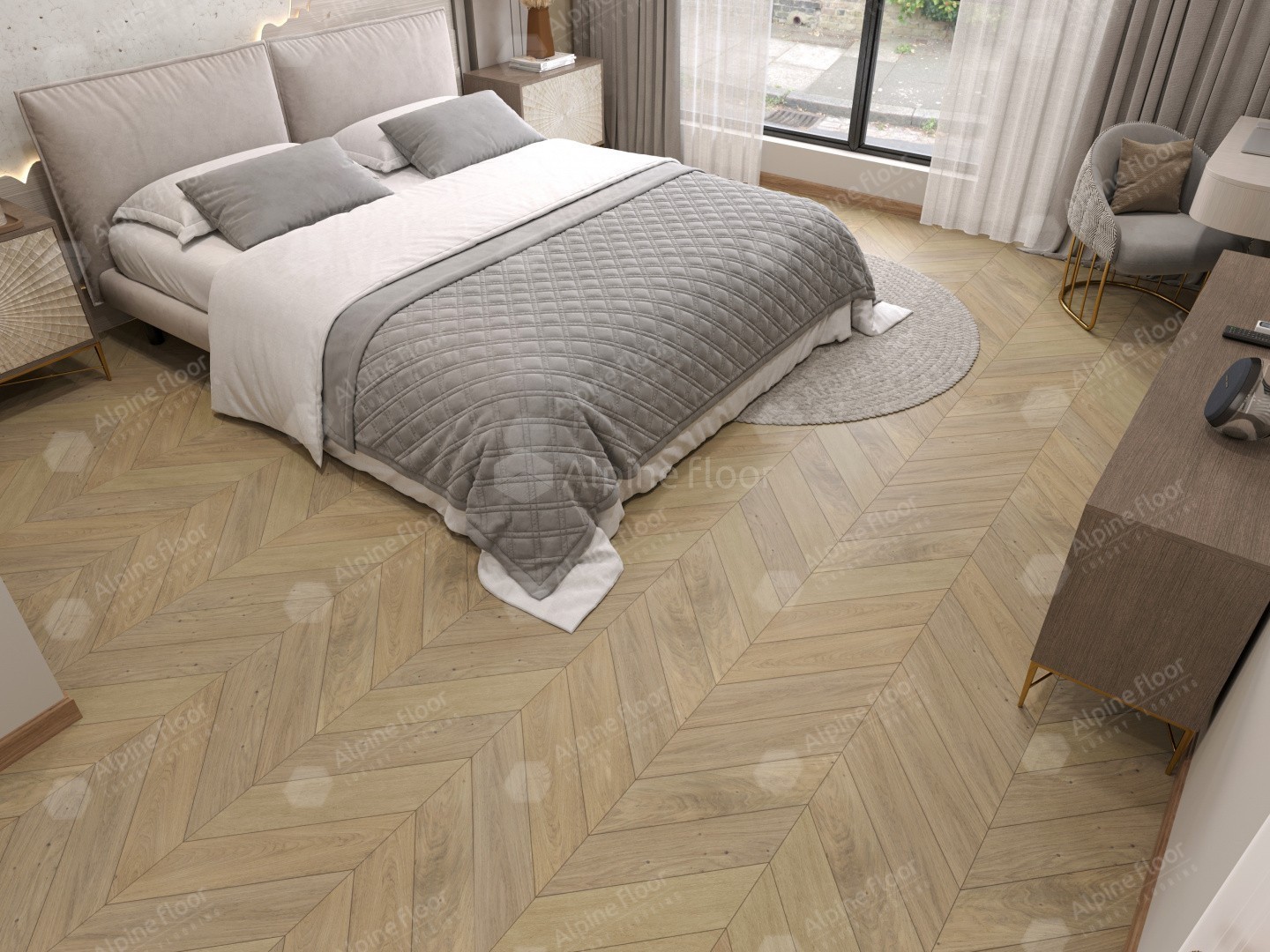 Инженерная доска Alpine Floor Chateau Дуб Милкшейк 600x120x12 мм, EW203-02