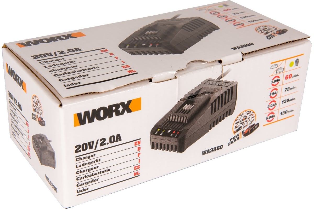 Зарядное устройство (20В; 2Aч) Worx WA3880