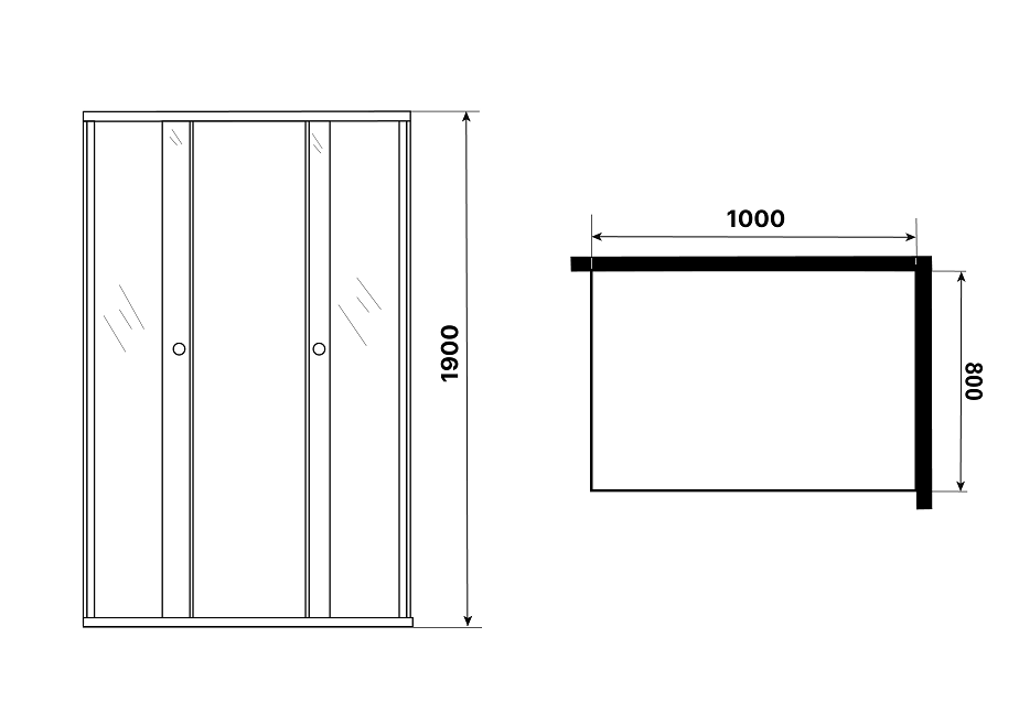 Душевой уголок Niagara Eco NG-1018-14QMT 100x80 стекло матовое, хром