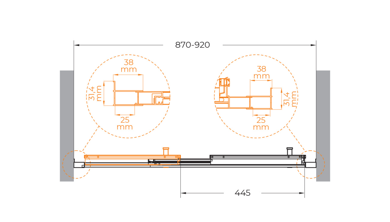 Душевая дверь Cezares MOLVENO-BF-3-90-C-Cr-IV 90x195, прозрачная, хром