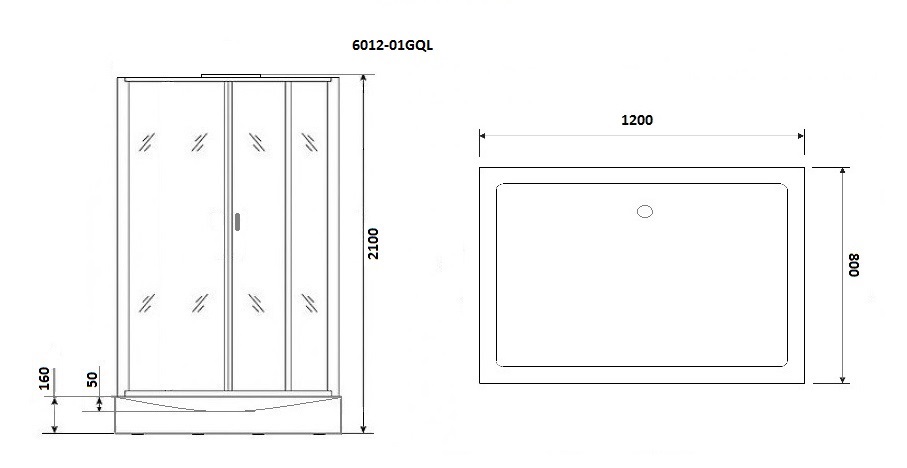 Душевая кабина Niagara Premium NG-6012-01QL 120x80, левая