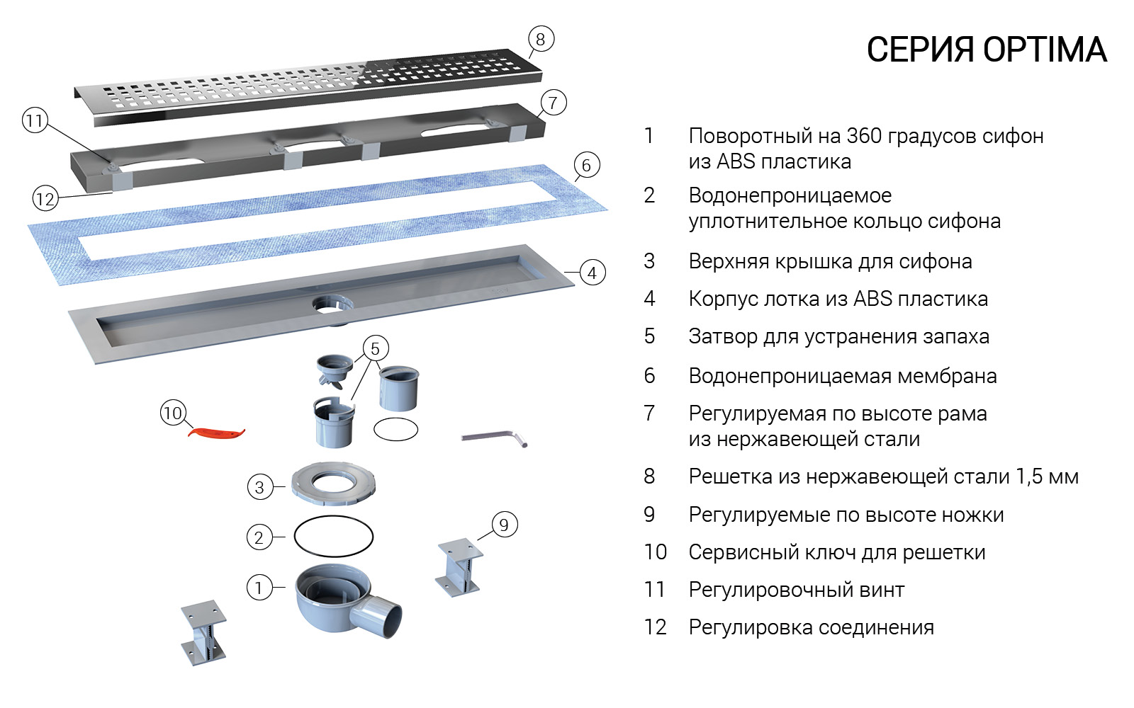 Душевой лоток Vincea Say Optima Duz SAY.601.60.P.DUZ 60 см, хром