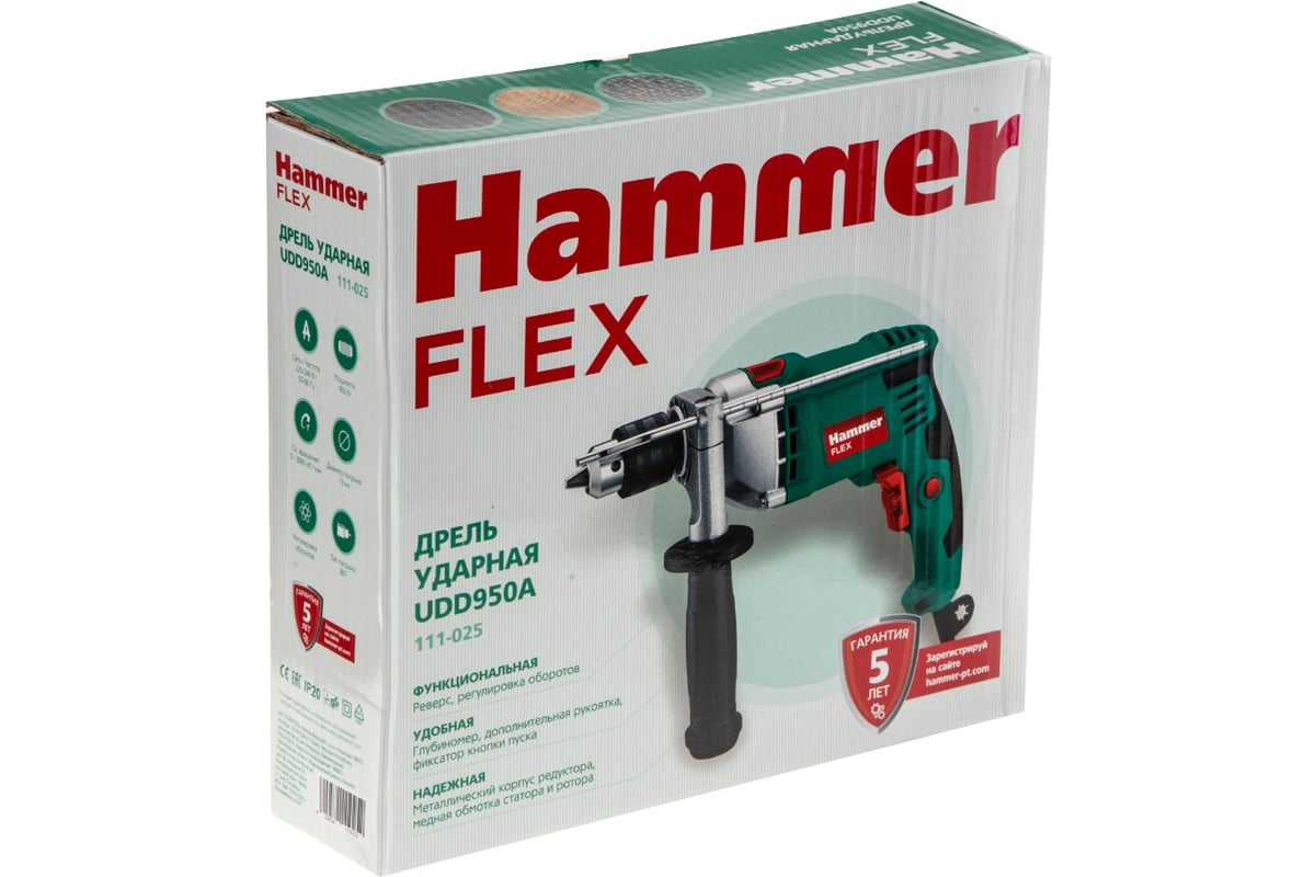 Ударная дрель Hammer Flex UDD950A 544542