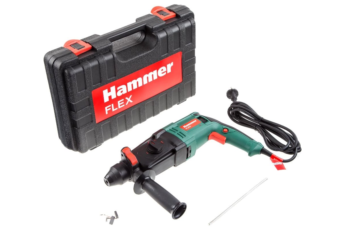 Перфоратор Hammer Flex 800 Вт, SDS+, 26 мм, 0-1245 об/мин, 2.6 Дж, 3 режима, кейс PRT800D