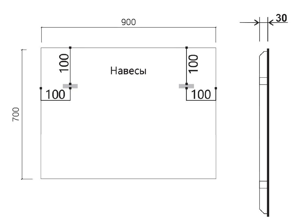 Мебель для ванной Vincea Mia Slim 90 см Beton