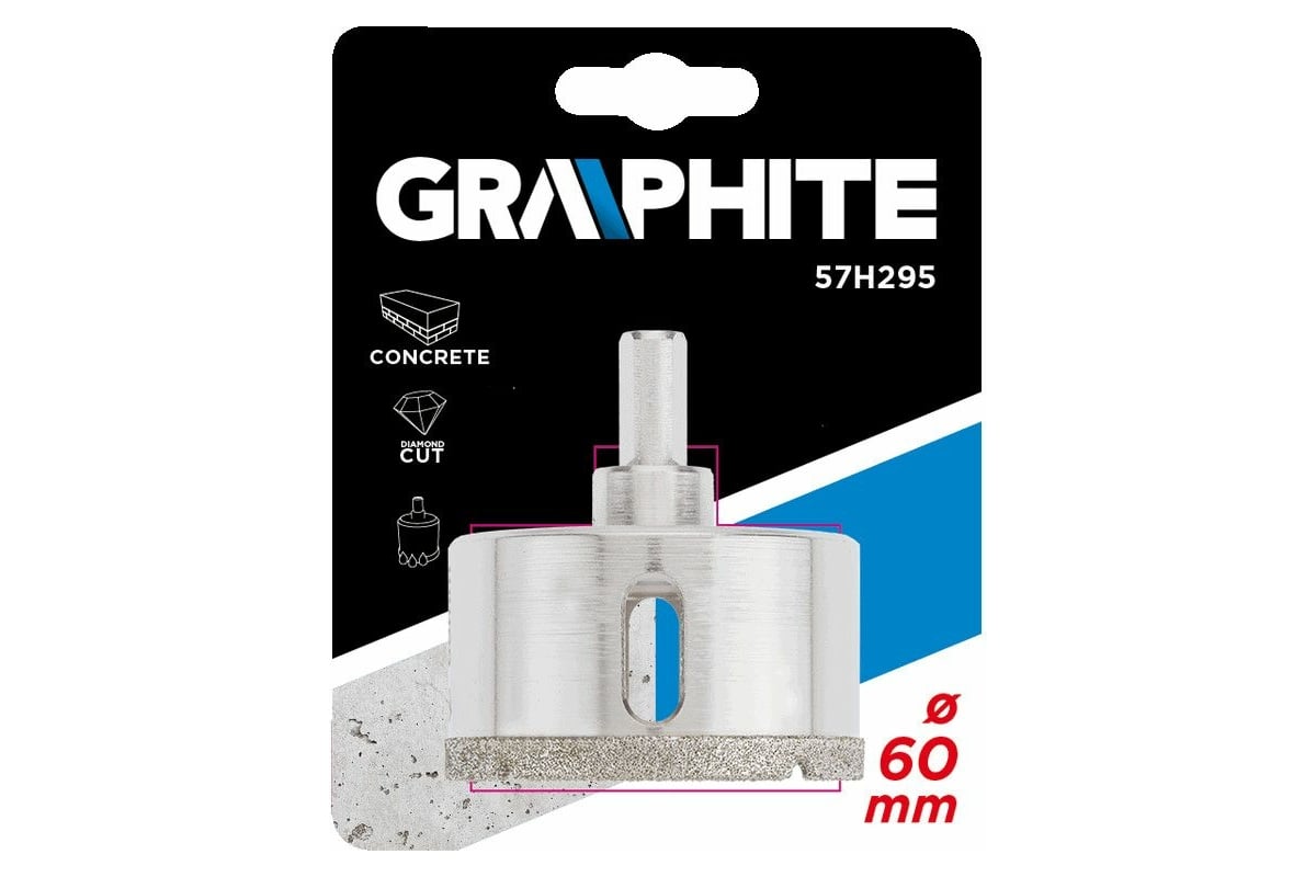 Сверло по керамической плитке 60 мм Graphite 57H295