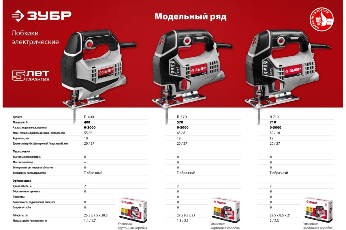 Электрический лобзик Зубр 570 Вт Л-570