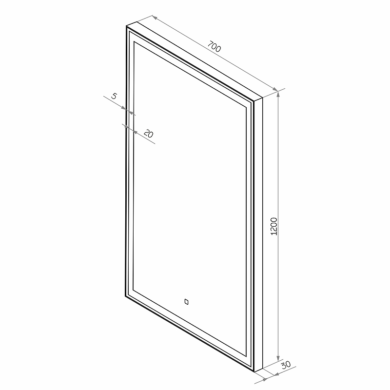 Зеркало Континент Strong Led 70x120 см с подсветкой ЗЛП507