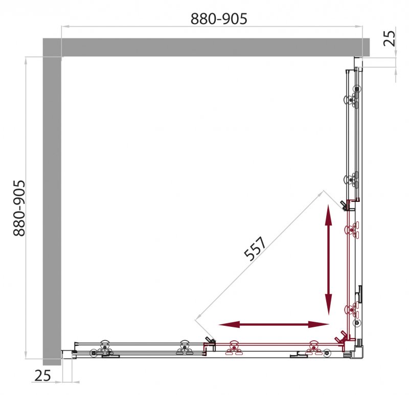 Душевой уголок BelBagno Sela SELA-A-2-90-Ch-Cr 90x90 текстурированный