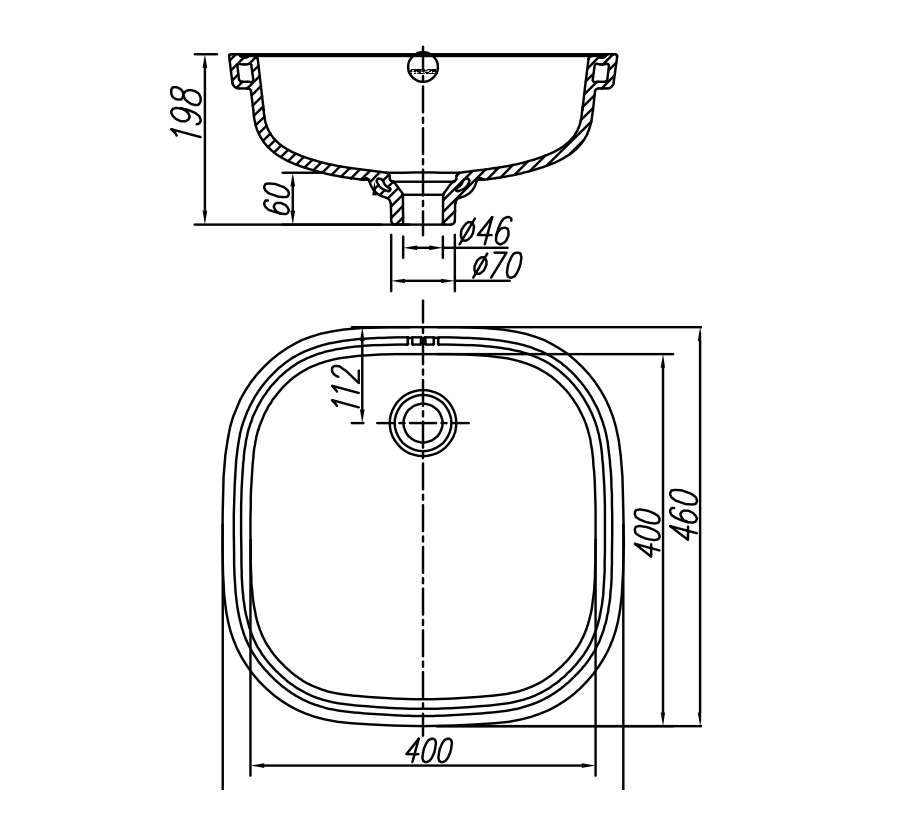 Раковина Arrow AP41011B 40 см белый