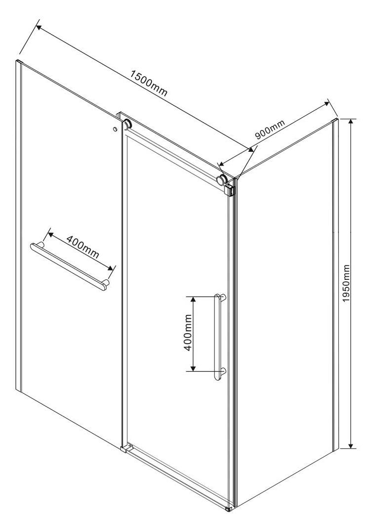 Душевой уголок Vincea Como Soft VSR-1CS9015CL 150x90 хром, прозрачный